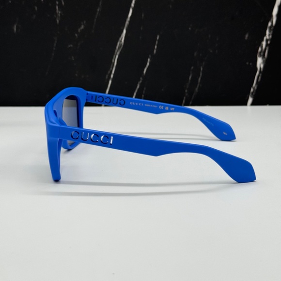 NEW GUCCI GG1570S 004 UNISEX SUNGLASSES GUCCI GG 1570S 004 BLUE SQUARE EYEWEAR - Picture 6 of 11